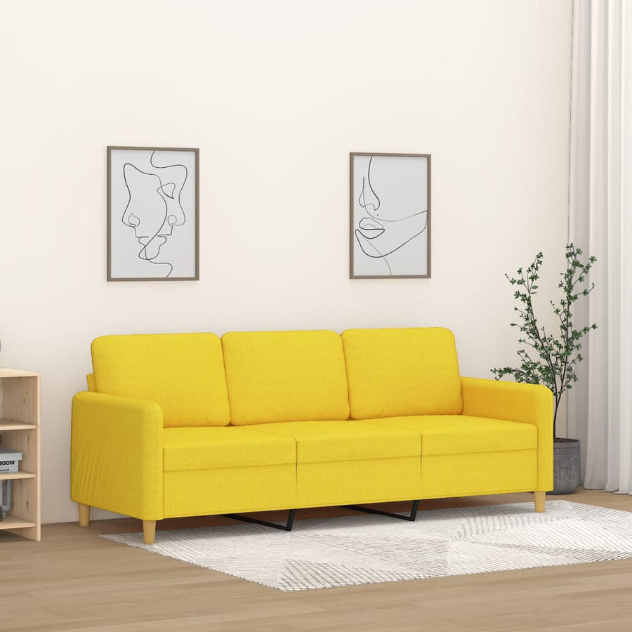 Driezitsbank Stof 180 cm Lichtgeel