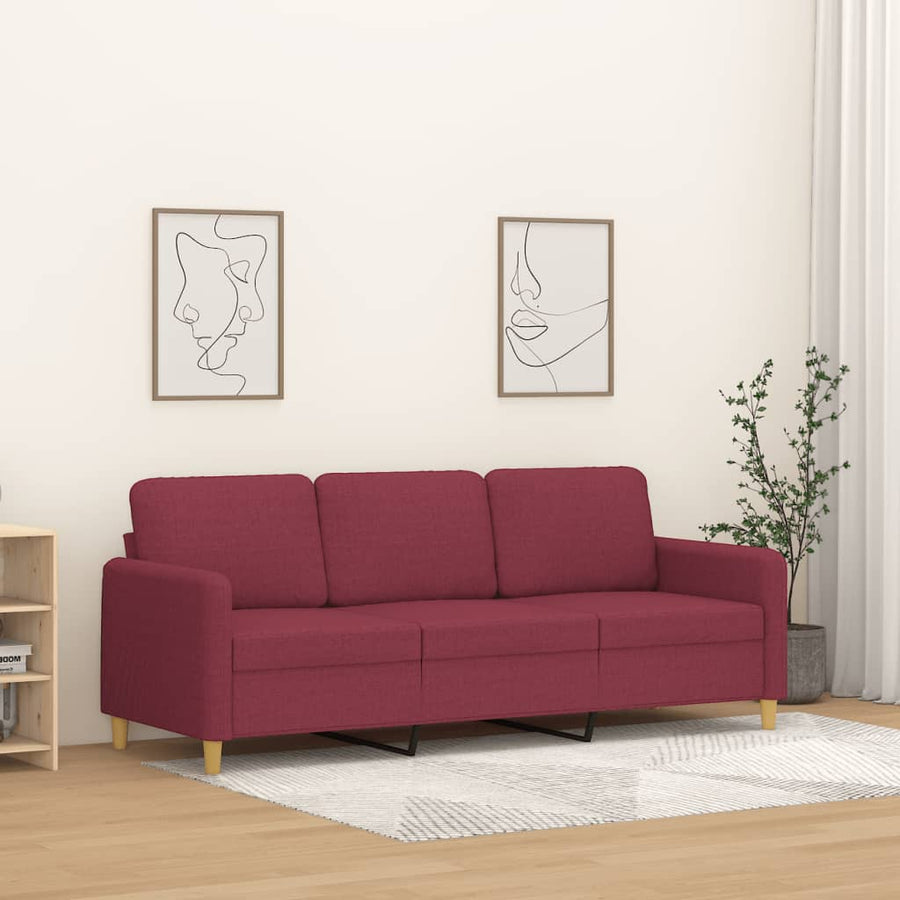 Driezitsbank Stof 180 cm Wijnrood