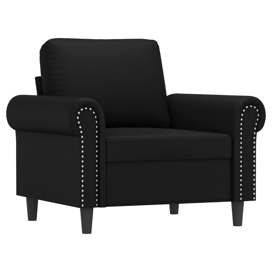 Fauteuil Kunstleer Zwart 60 cm