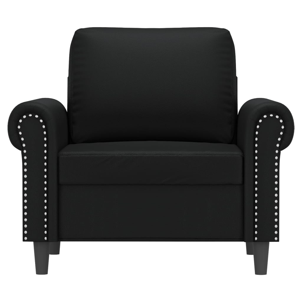 Fauteuil Kunstleer Zwart 60 cm
