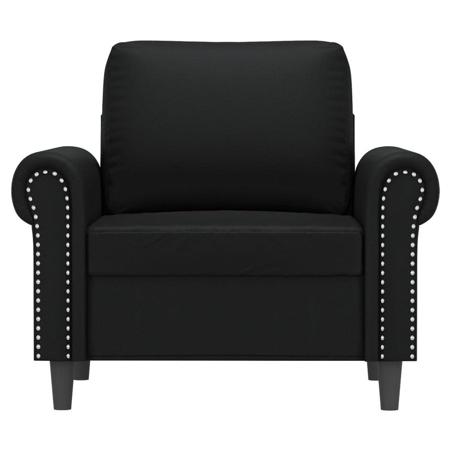 Fauteuil Kunstleer Zwart 60 cm