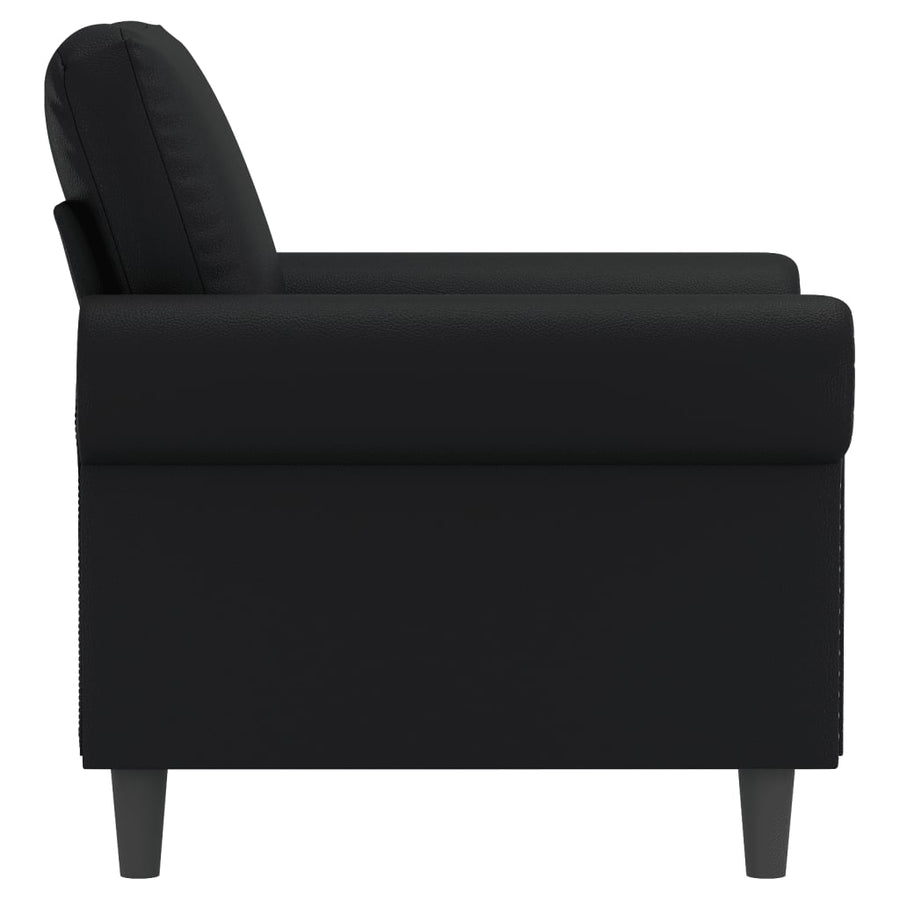 Fauteuil Kunstleer Zwart 60 cm
