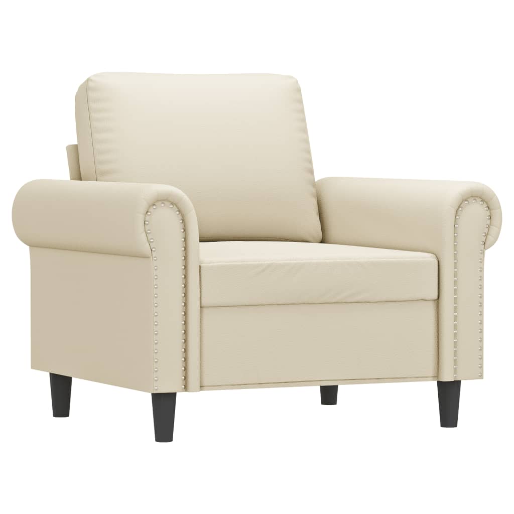 Fauteuil Kunstleer Kleurig Crème 60 cm