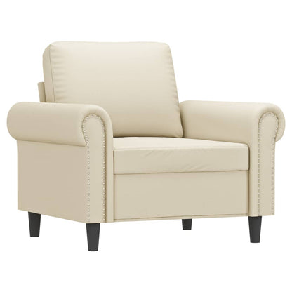 Fauteuil Kunstleer Kleurig Crème 60 cm