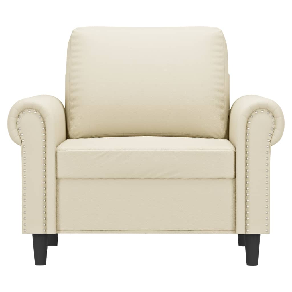 Fauteuil Kunstleer Kleurig Crème 60 cm