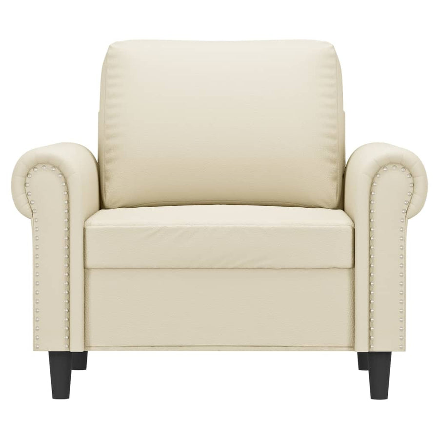 Fauteuil Kunstleer Kleurig Crème 60 cm