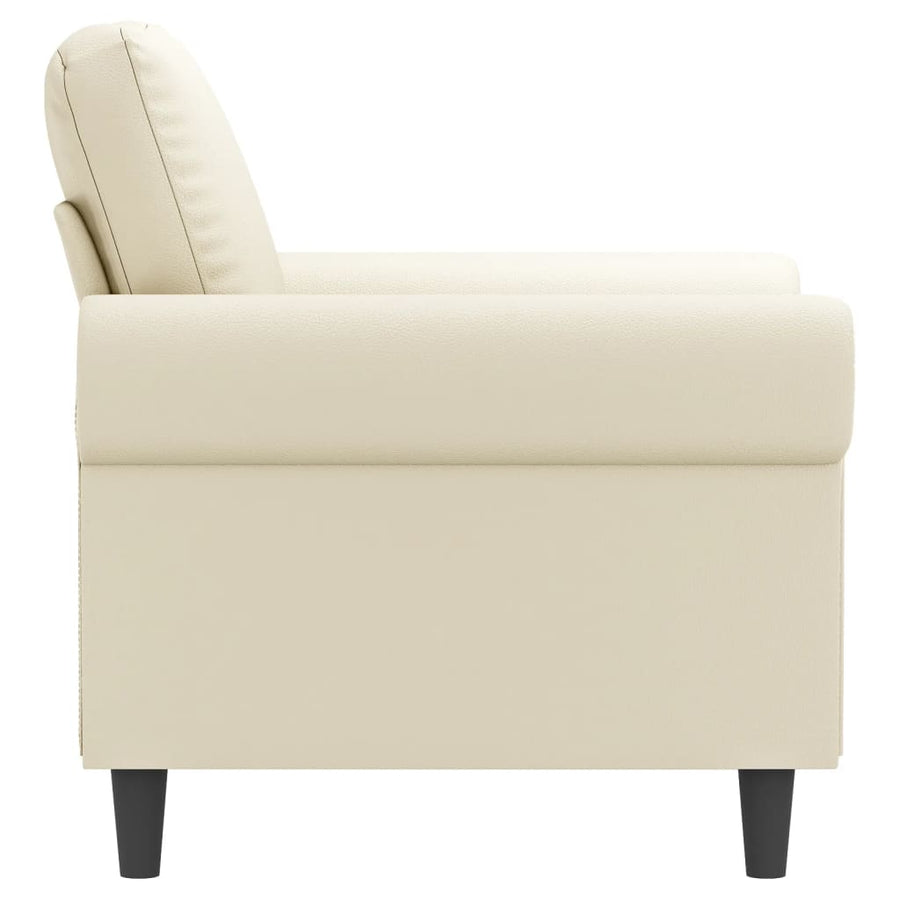 Fauteuil Kunstleer Kleurig Crème 60 cm