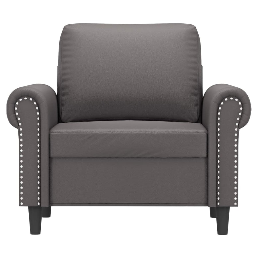 Fauteuil Kunstleer Grijs 60 cm