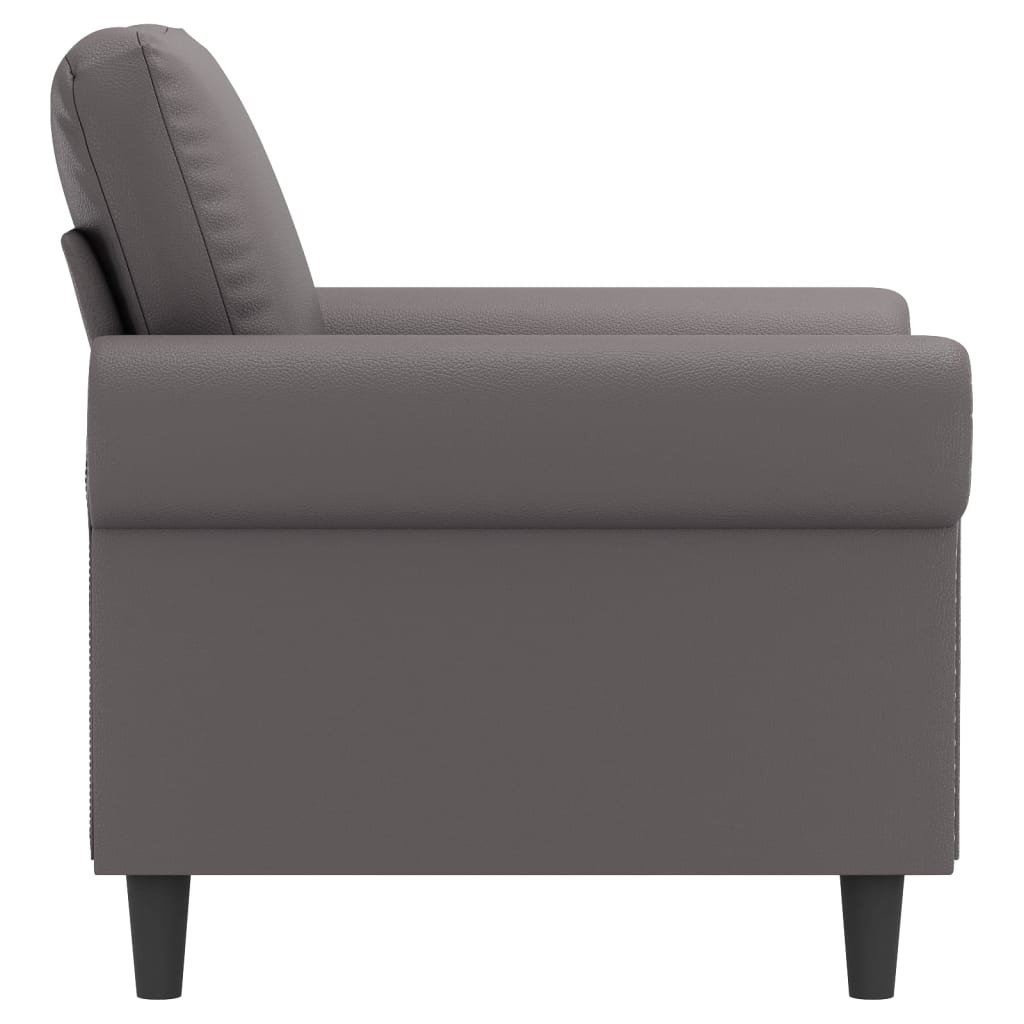 Fauteuil Kunstleer Grijs 60 cm