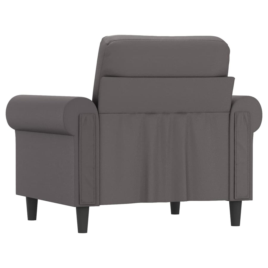 Fauteuil Kunstleer Grijs 60 cm