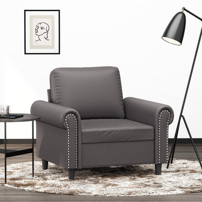 Fauteuil Kunstleer Grijs 60 cm