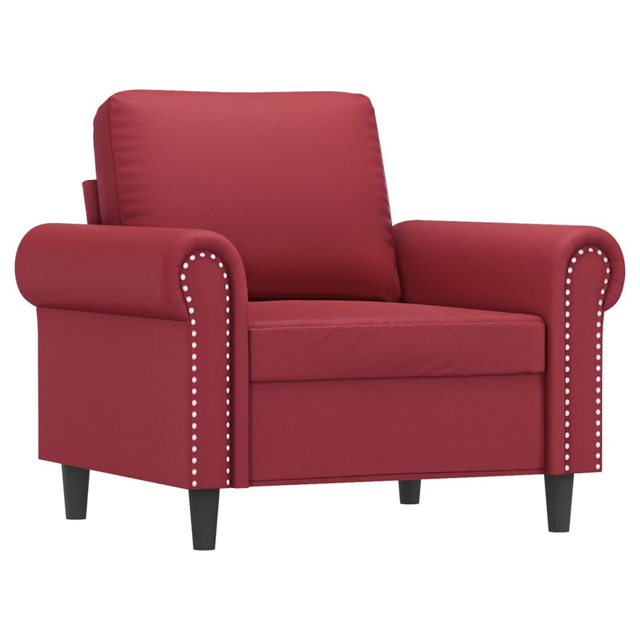 Fauteuil Kunstleer Wijnrood 60 cm