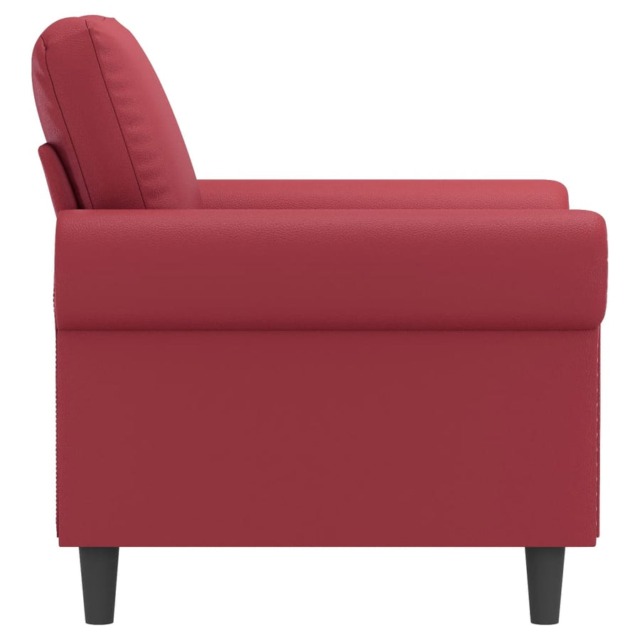 Fauteuil Kunstleer Wijnrood 60 cm