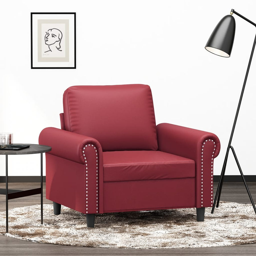 Fauteuil Kunstleer Wijnrood 60 cm