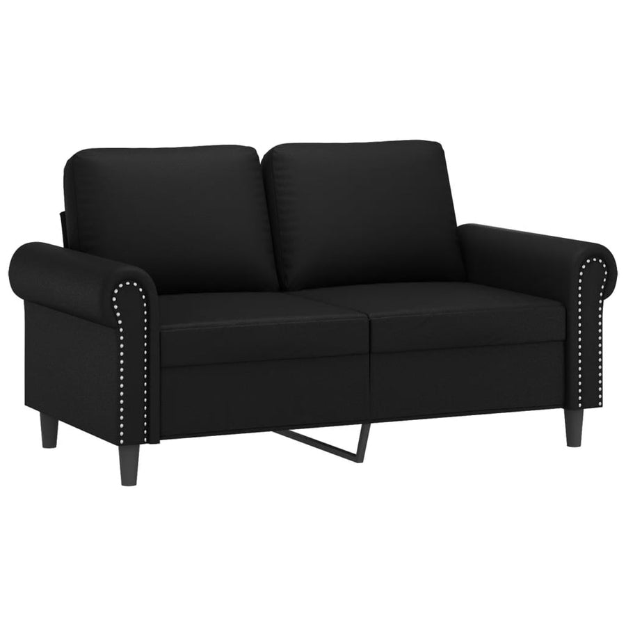 Tweezitsbank Kunstleer 120 cm Zwart