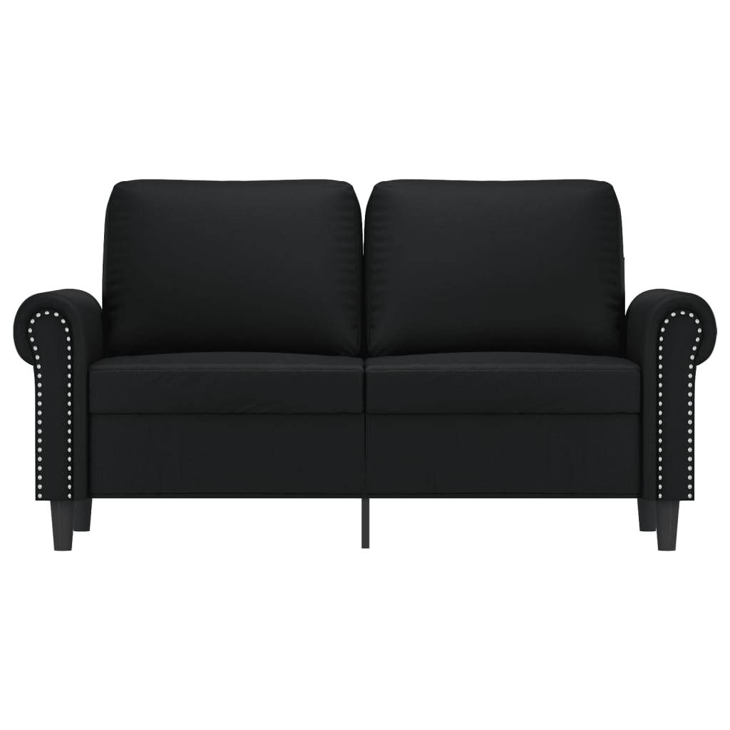 Tweezitsbank Kunstleer 120 cm Zwart