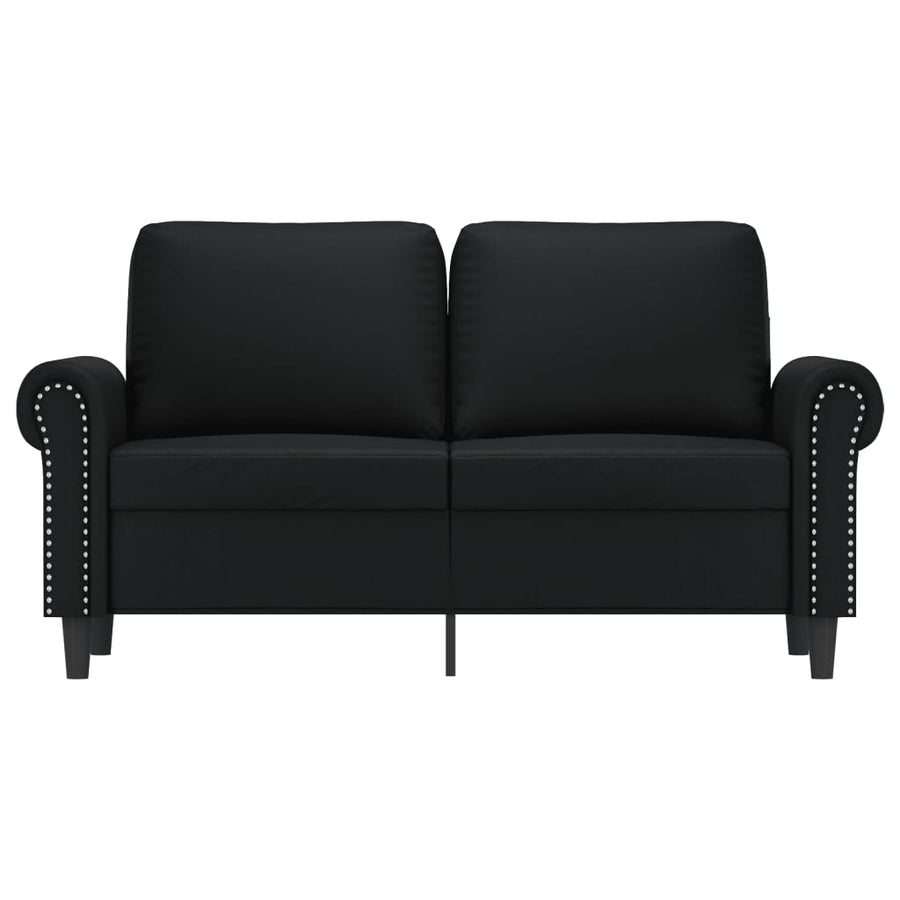 Tweezitsbank Kunstleer 120 cm Zwart