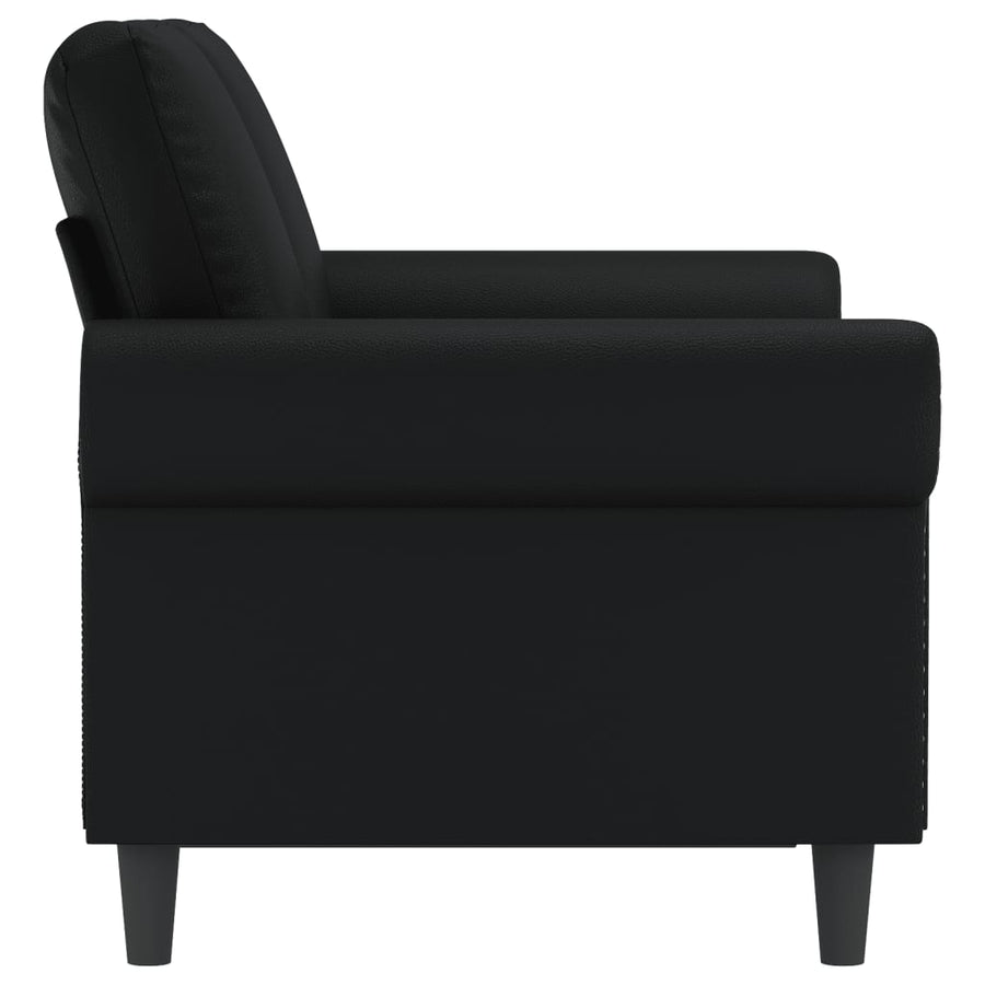 Tweezitsbank Kunstleer 120 cm Zwart