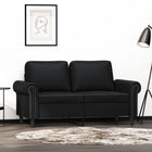 Two-seater sofa 120 cm faux leather black