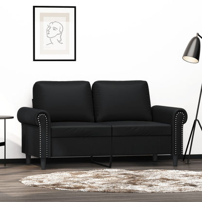 Tweezitsbank Kunstleer 120 cm Zwart
