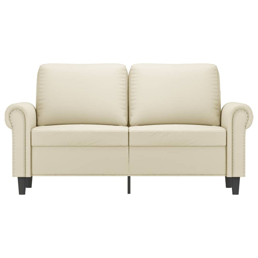 Tweezitsbank Kunstleer Kleurig 120 cm Crème