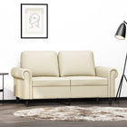 Two-seater sofa 120 cm faux leather cream
