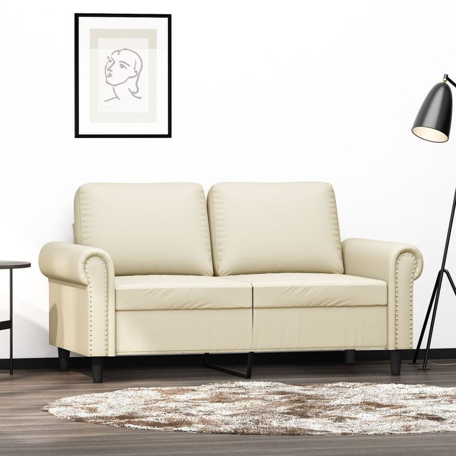 Tweezitsbank Kunstleer Kleurig 120 cm Crème