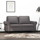 Tweezitsbank 120 cm kunstleer grijs