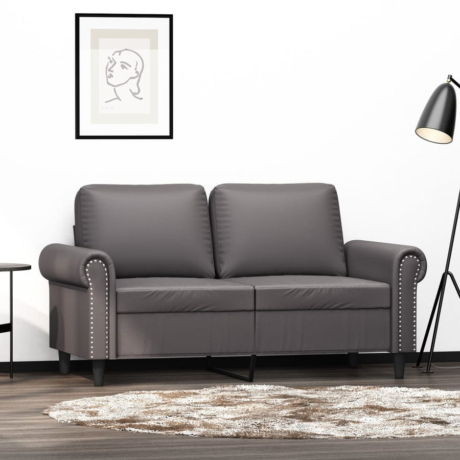 Tweezitsbank Kunstleer Grijs 120 cm