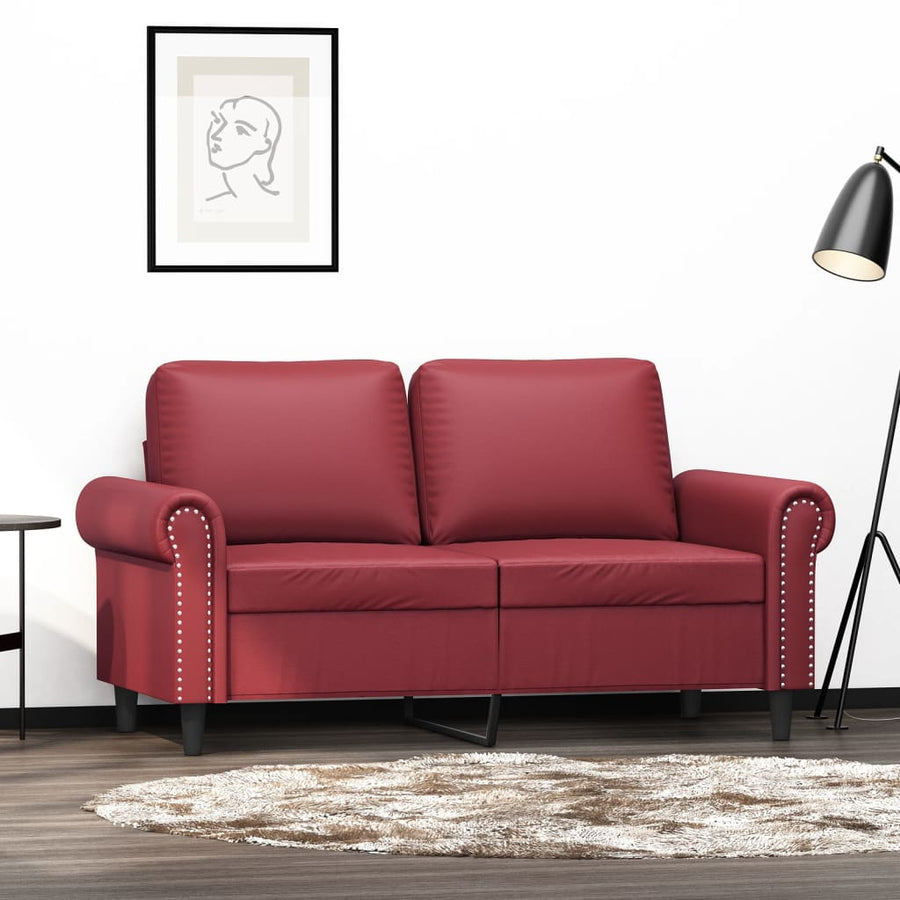 Tweezitsbank Kunstleer 120 cm Wijnrood