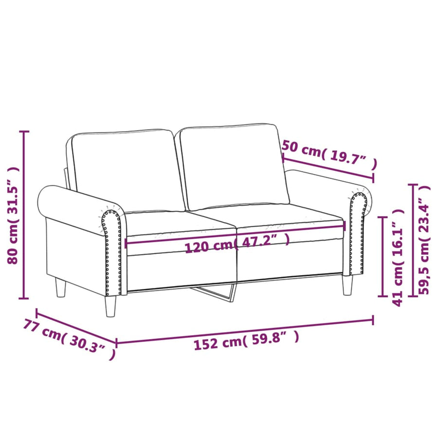 Tweezitsbank Kunstleer Kleurig Cappuccino 120 cm