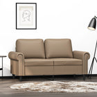 Two-seater sofa 120 cm faux leather cappuccino