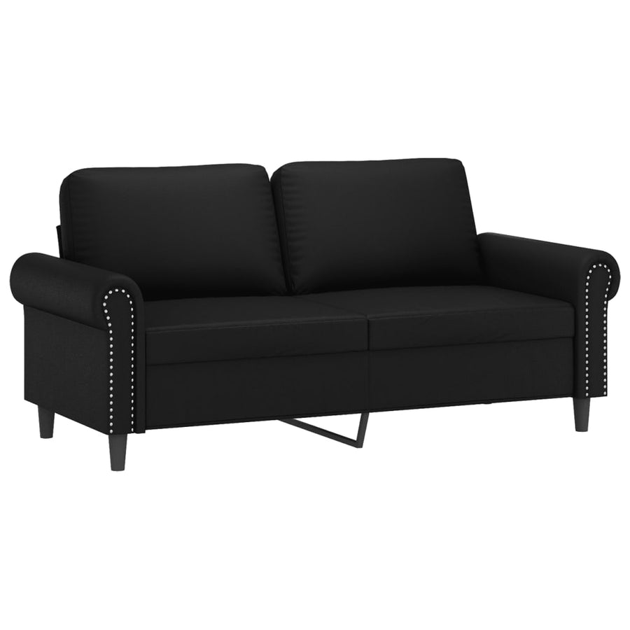 Tweezitsbank Kunstleer 140 cm Zwart