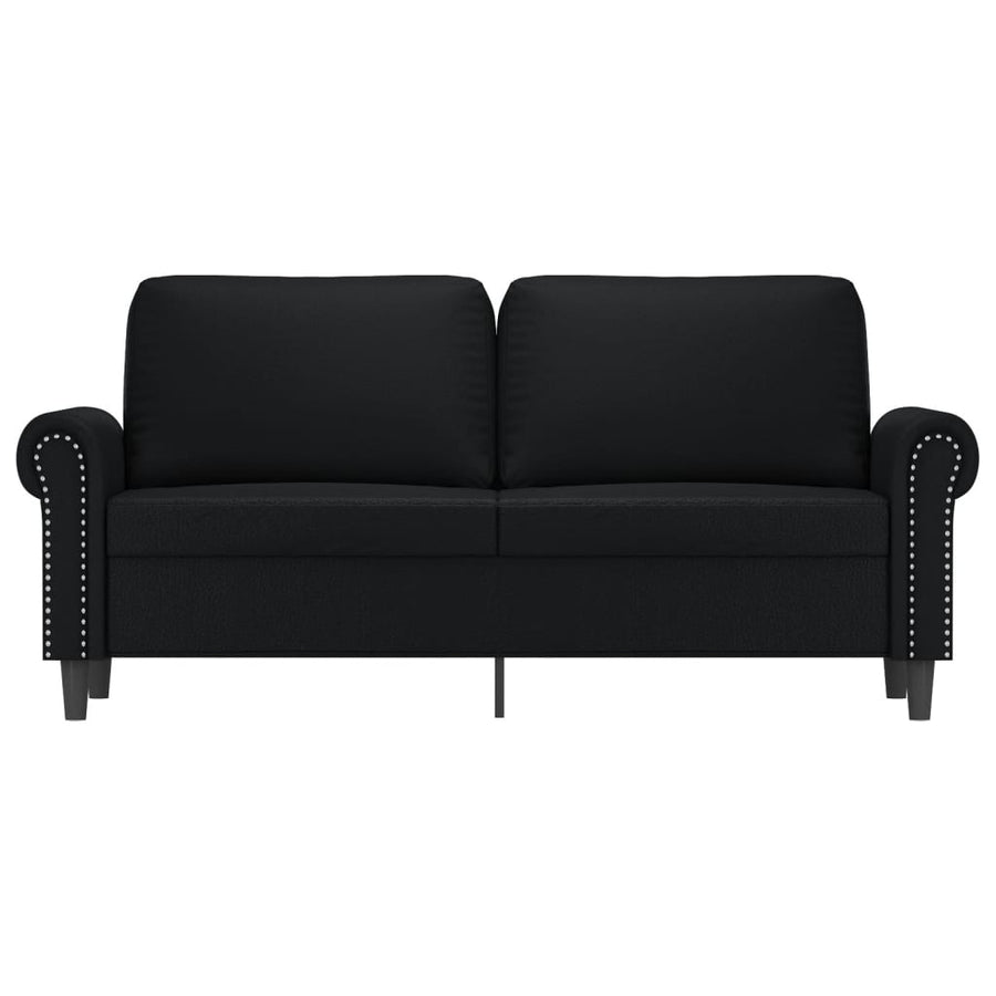 Tweezitsbank Kunstleer 140 cm Zwart