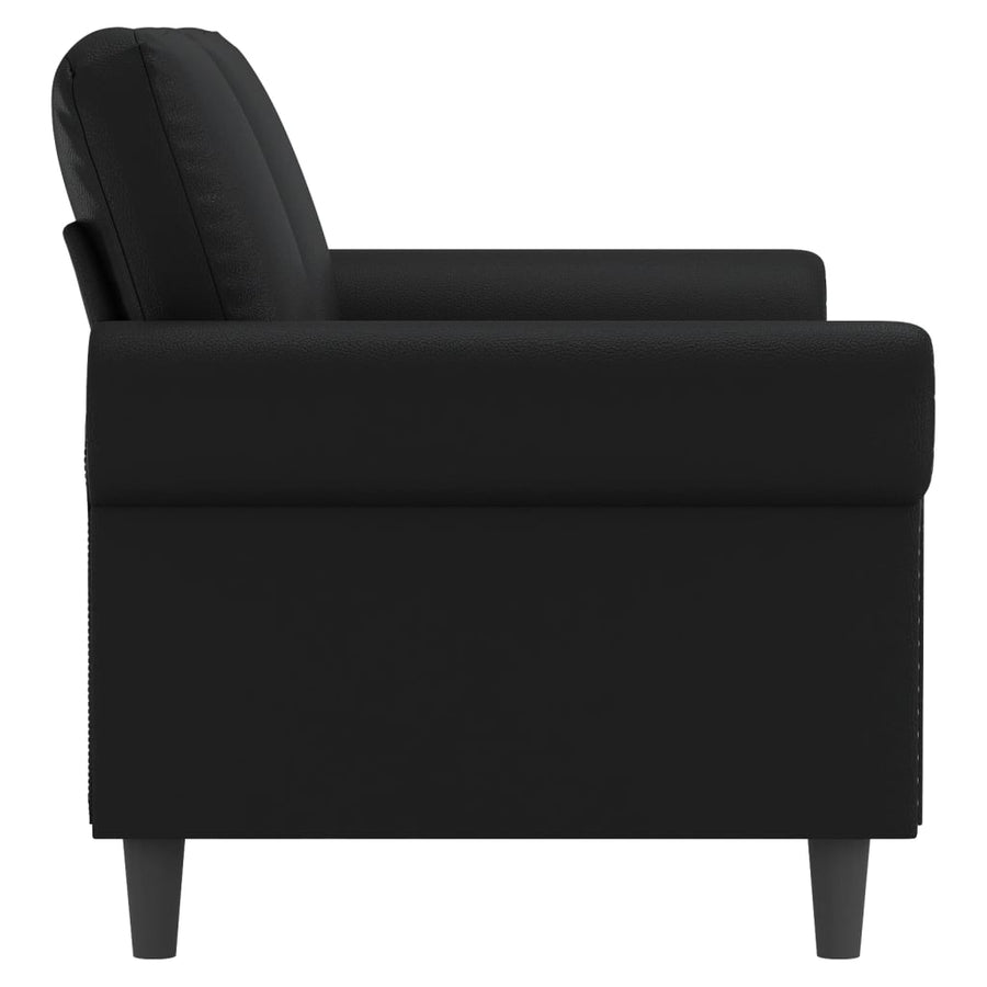Tweezitsbank Kunstleer 140 cm Zwart