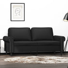 Two-seater sofa 140 cm artificial leather black