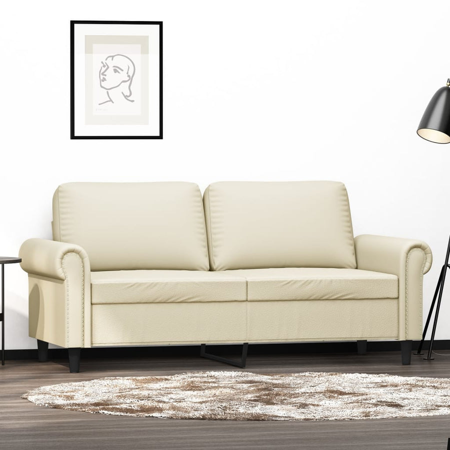 Tweezitsbank Kunstleer Kleurig 140 cm Crème