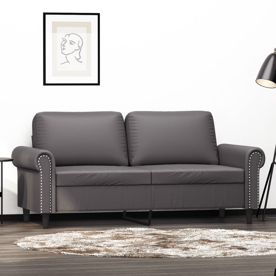 Tweezitsbank Kunstleer 140 cm Grijs
