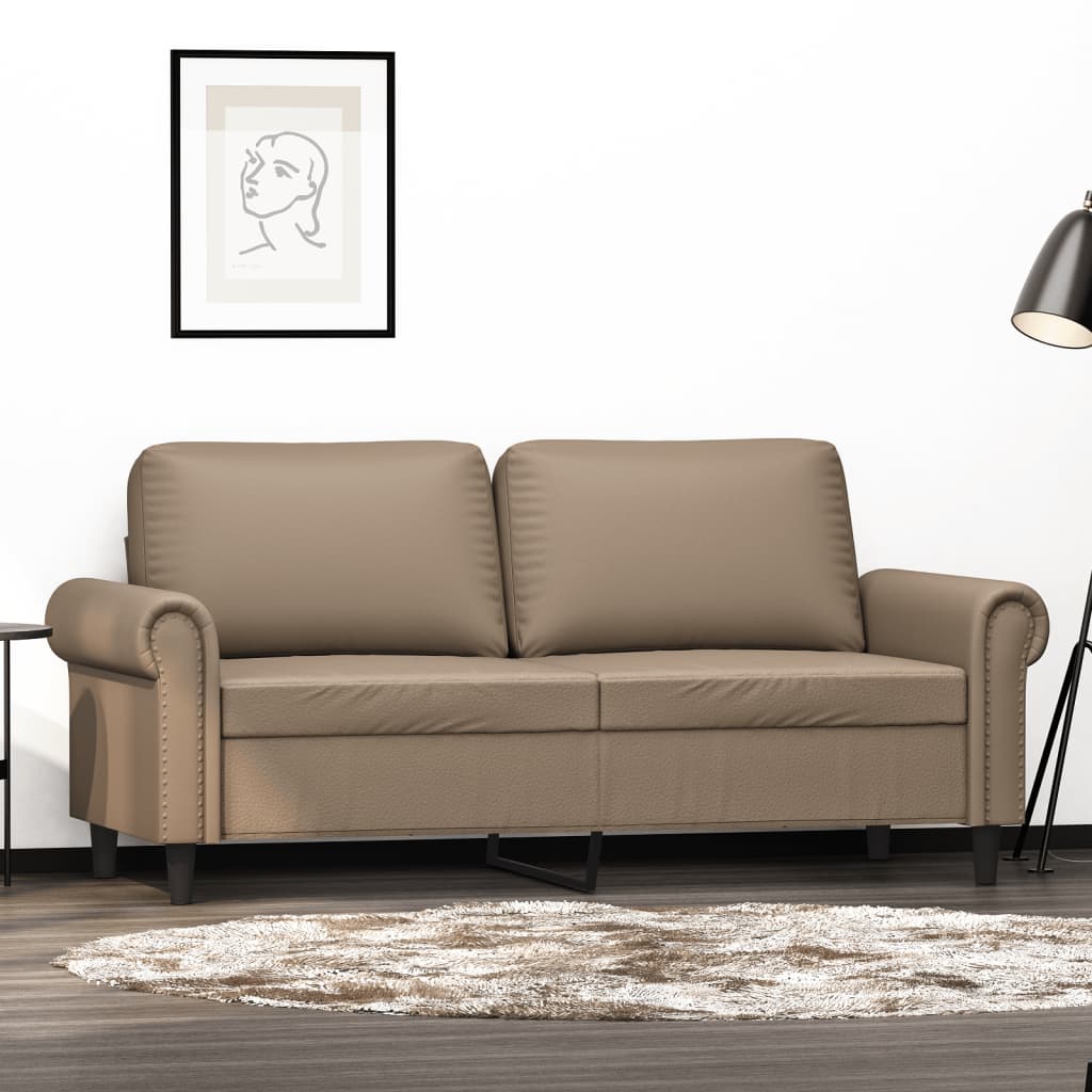 Tweezitsbank Kunstleer Kleurig 140 cm Cappuccino