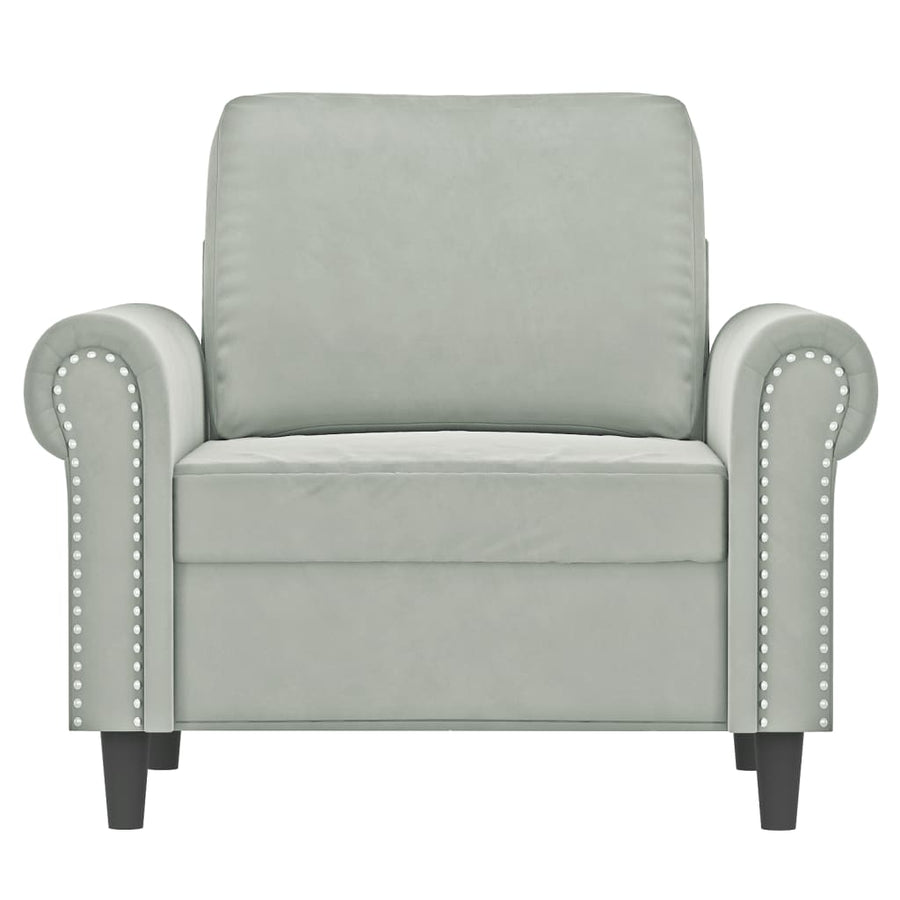 Fauteuil 60 cm fluweel lichtgrijs