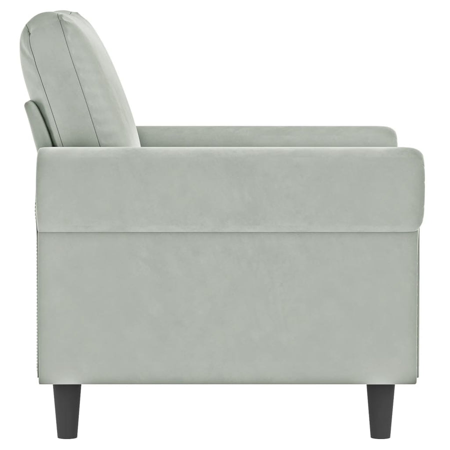 Fauteuil 60 cm fluweel lichtgrijs