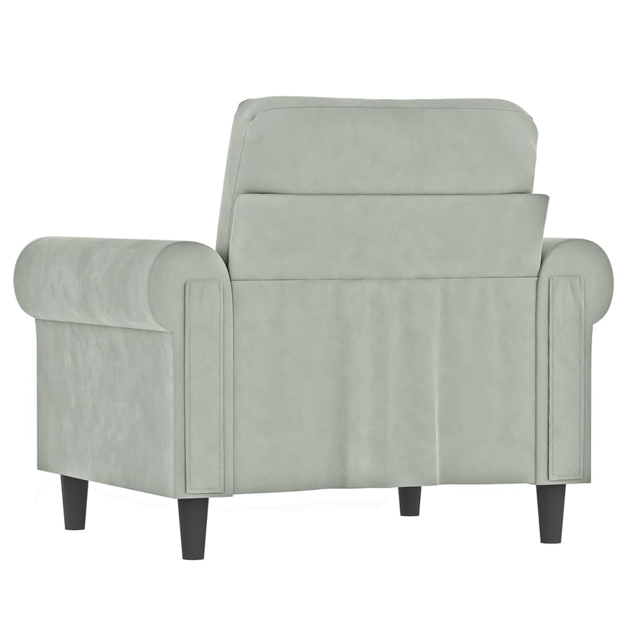 Fauteuil 60 cm fluweel lichtgrijs