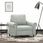 Fauteuil 60 cm fluweel lichtgrijs