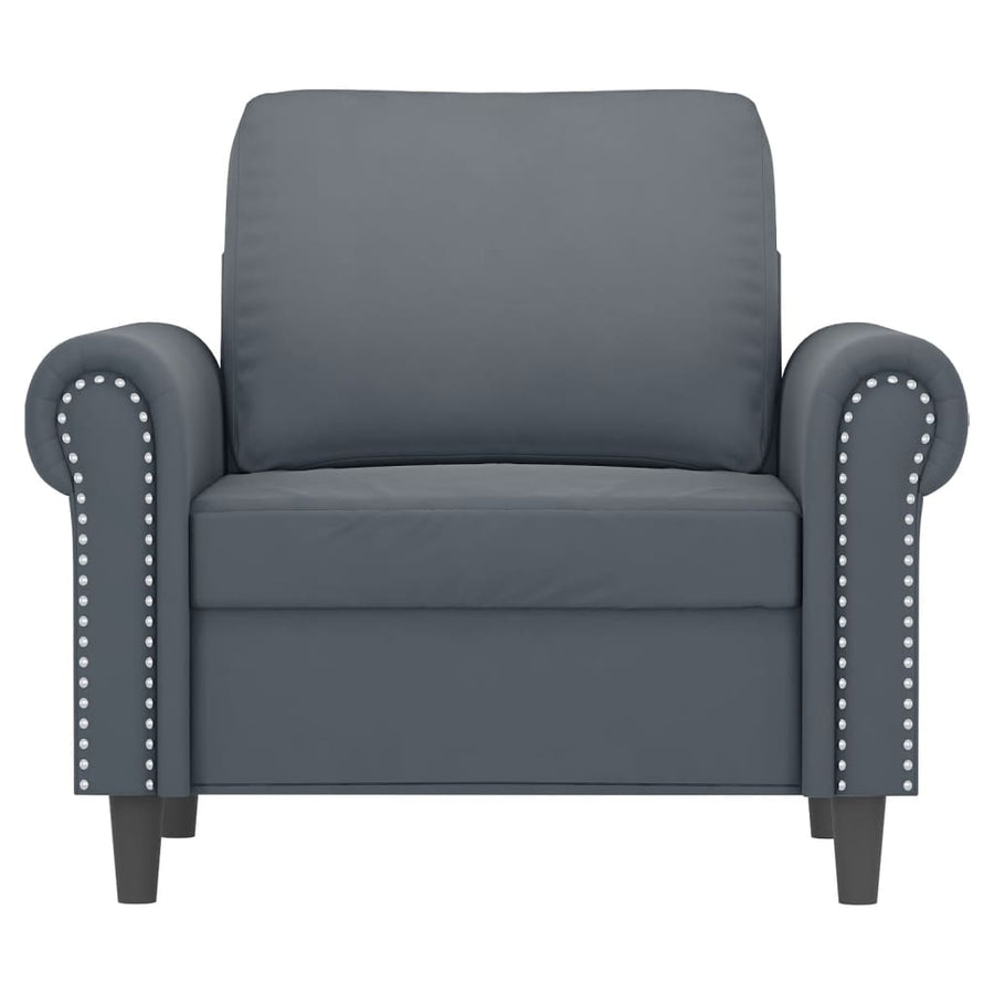 Fauteuil 60 cm fluweel donkergrijs