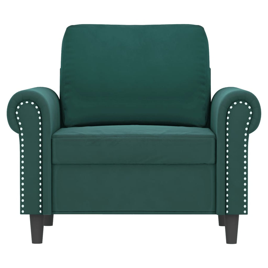 Fauteuil fluweel 60 cm Donkergroen