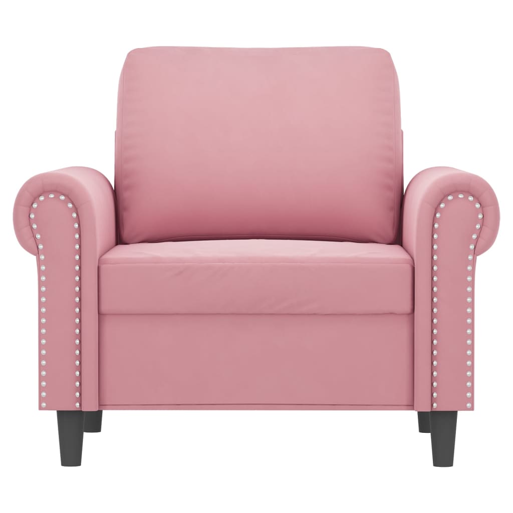 Fauteuil 60 cm fluweel roze 60 cm Roze