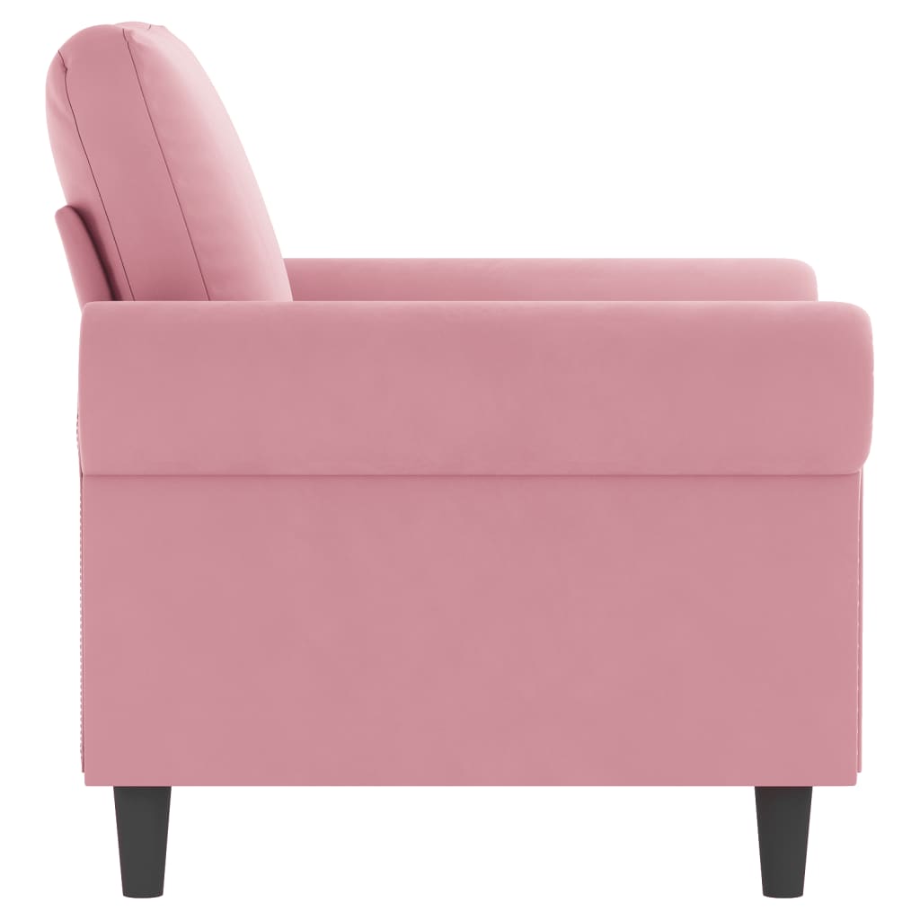 Fauteuil 60 cm fluweel roze 60 cm Roze