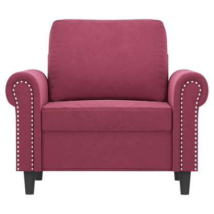 Fauteuil fluweel 60 cm Wijnrood