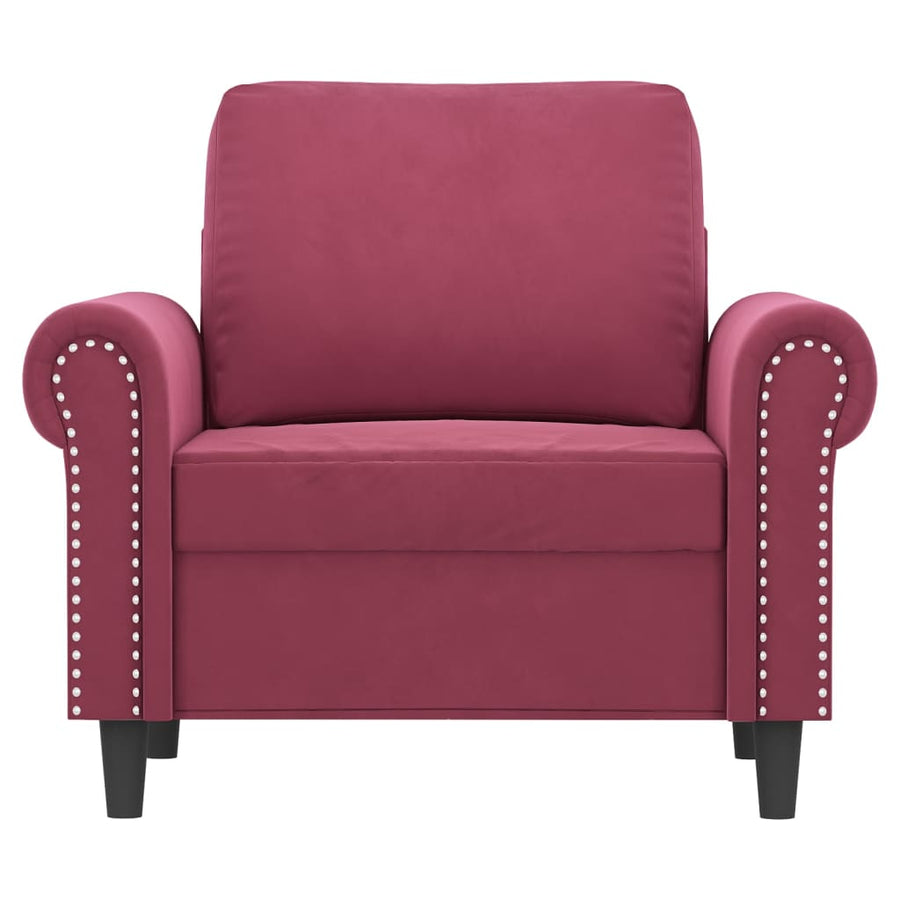 Fauteuil fluweel 60 cm Wijnrood