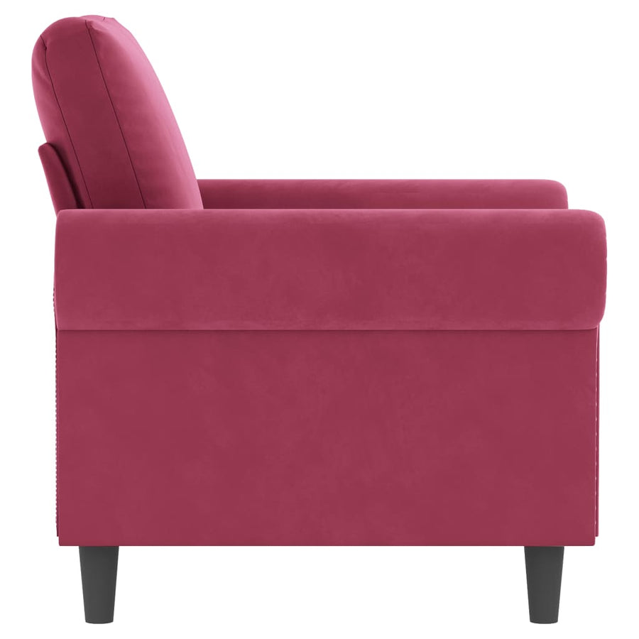 Fauteuil fluweel 60 cm Wijnrood